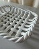 Vintage White Glazed Ceramic Woven Dish By Vallauris