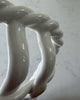 Vintage White Glazed Ceramic Woven Dish By Vallauris