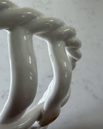 Load image into Gallery viewer, Vintage White Glazed Ceramic Woven Dish By Vallauris
