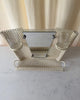 French Mid Century Perforated Metal Mirror With Shelf In The Style Of Mathieu Mategot