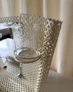 Load image into Gallery viewer, French Mid Century Perforated Metal Mirror With Shelf In The Style Of Mathieu Mategot
