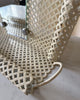 French Mid Century Perforated Metal Mirror With Shelf In The Style Of Mathieu Mategot