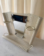 Load image into Gallery viewer, French Mid Century Perforated Metal Mirror With Shelf In The Style Of Mathieu Mategot
