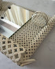 French Mid Century Perforated Metal Mirror With Shelf In The Style Of Mathieu Mategot