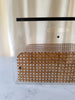 Vintage Lucite, Cane And Brass Magazine Rack Attributed To Christian Dior Home
