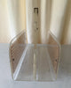 Vintage Lucite, Cane And Brass Magazine Rack Attributed To Christian Dior Home