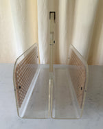 Load image into Gallery viewer, Vintage Lucite, Cane And Brass Magazine Rack Attributed To Christian Dior Home
