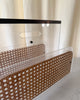 Vintage Lucite, Cane And Brass Magazine Rack Attributed To Christian Dior Home