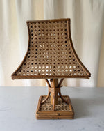 Load image into Gallery viewer, Vintage Italian Bamboo And Cane Table Lamp
