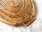 Load image into Gallery viewer, Gabriella Crespi Style Oval Pencil Reed And Brass Tray With Handles

