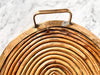 Gabriella Crespi Style Oval Pencil Reed And Brass Tray With Handles