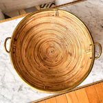 Load image into Gallery viewer, Gabriella Crespi Style Pencil Reed And Brass Bowl With Handles
