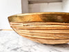 Gabriella Crespi Style Pencil Reed And Brass Bowl With Handles