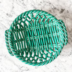 Load image into Gallery viewer, Vintage Green Glazed Ceramic Woven Bowl By Vallauris
