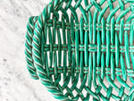 Load image into Gallery viewer, Vintage Green Glazed Ceramic Woven Bowl By Vallauris
