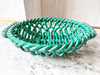 Vintage Green Glazed Ceramic Woven Bowl By Vallauris