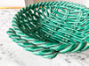 Vintage Green Glazed Ceramic Woven Bowl By Vallauris