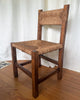 Set Of Four French Rustic Dining Chairs With Rush Seats In The Manner Of Charlotte Perriand