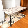 Vintage French Marble Coffee Table / Side Table On Wrought Iron Base