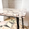 Vintage French Marble Coffee Table / Side Table On Wrought Iron Base