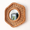 Small Vintage French Hexagonal Wicker Wall Mirror