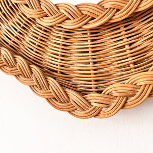 Small Vintage French Hexagonal Wicker Wall Mirror