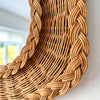 Small Vintage French Hexagonal Wicker Wall Mirror