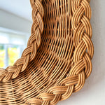 Load image into Gallery viewer, Small Vintage French Hexagonal Wicker Wall Mirror
