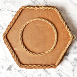 Load image into Gallery viewer, Small Vintage French Hexagonal Wicker Wall Mirror
