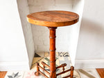 Load image into Gallery viewer, Antique Faux Bamboo Side Table / Plant Stand
