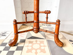 Antique Faux Bamboo Side Table / Plant Stand