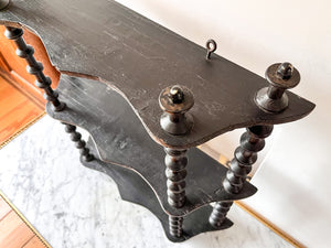French Vintage Painted Shelf With Spindle Supports