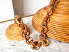 Large Italian Vintage Circa 1970s Pencil Reed Pendant Lamp In The Style Of Vivai Del Sud