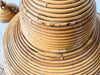 Large Italian Vintage Circa 1970s Pencil Reed Pendant Lamp In The Style Of Vivai Del Sud