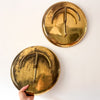 Pair Of Oversized Circular Vintage Italian Brass Coat Hooks By Cattadori