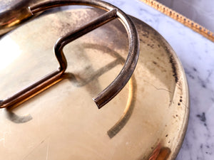 Pair Of Oversized Circular Vintage Italian Brass Coat Hooks By Cattadori