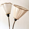 Mid Century Swedish Brass Floor Lamp With Two Fabric Shades