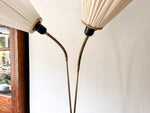 Load image into Gallery viewer, Mid Century Swedish Brass Floor Lamp With Two Fabric Shades
