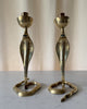 A Pair Of Mid Century Hollywood Regency Brass Cobra Candlesticks