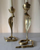 A Pair Of Mid Century Hollywood Regency Brass Cobra Candlesticks
