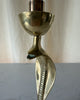 A Pair Of Mid Century Hollywood Regency Brass Cobra Candlesticks