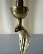 Load image into Gallery viewer, A Pair Of Mid Century Hollywood Regency Brass Cobra Candlesticks
