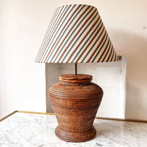 French Vintage Wicker Table Lamp