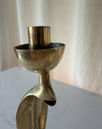 Load image into Gallery viewer, A Pair Of Mid Century Hollywood Regency Brass Cobra Candlesticks
