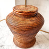 French Vintage Wicker Table Lamp