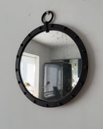 Load image into Gallery viewer, Brutalist Mid Century Circular Wrought Iron Mirror
