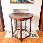 Load image into Gallery viewer, French Antique Round Bobbin Side Table
