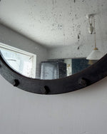 Load image into Gallery viewer, Brutalist Mid Century Circular Wrought Iron Mirror
