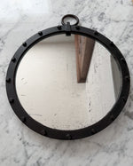 Load image into Gallery viewer, Brutalist Mid Century Circular Wrought Iron Mirror
