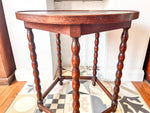 Load image into Gallery viewer, French Antique Round Bobbin Side Table
